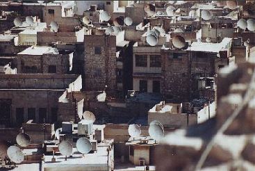 Satellite dishes, Aleppo, Syria